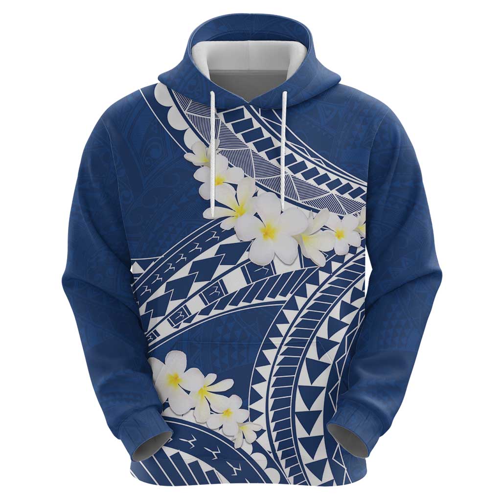 Polynesian Vintage Floral Hoodie Navy Blue Motifs LT7 - Polynesian Pride
