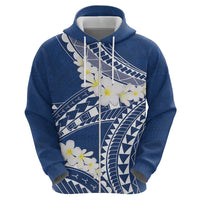 Polynesian Vintage Floral Hoodie Navy Blue Motifs LT7 - Polynesian Pride