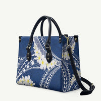 Polynesian Vintage Floral Leather Bag Navy Blue Motifs LT7 Navy Blue - Polynesian Pride