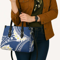 Polynesian Vintage Floral Leather Bag Navy Blue Motifs LT7 - Polynesian Pride