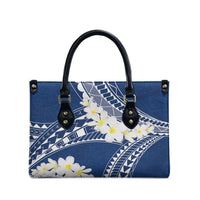 Polynesian Vintage Floral Leather Bag Navy Blue Motifs LT7 - Polynesian Pride