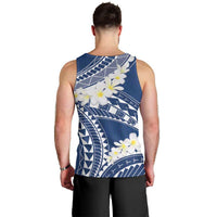 Polynesian Vintage Floral Men Tank Top Navy Blue Motifs LT7 - Polynesian Pride