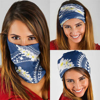 Polynesian Vintage Floral Neck Gaiter Navy Blue Motifs LT7 - Polynesian Pride