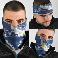 Polynesian Vintage Floral Neck Gaiter Navy Blue Motifs LT7 - Polynesian Pride