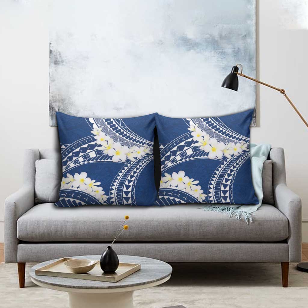 Polynesian Vintage Floral Pillow Cover Navy Blue Motifs LT7 - Polynesian Pride