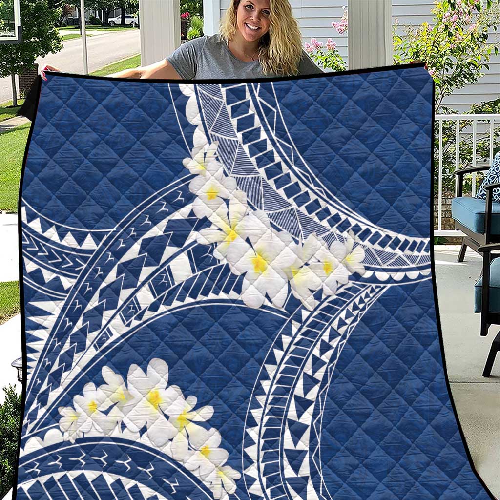 Polynesian Vintage Floral Quilt Navy Blue Motifs LT7 Navy Blue - Polynesian Pride