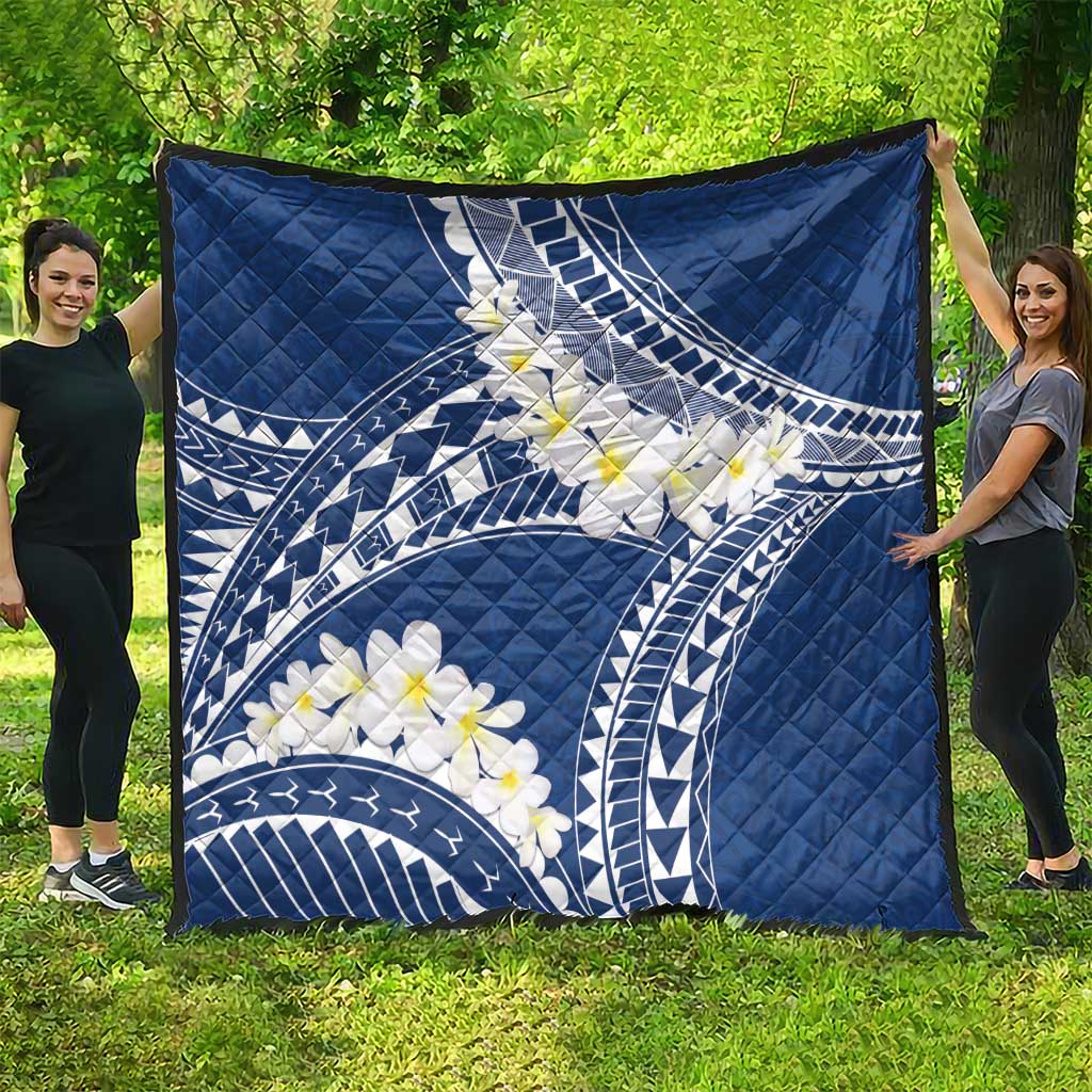 Polynesian Vintage Floral Quilt Navy Blue Motifs LT7 - Polynesian Pride