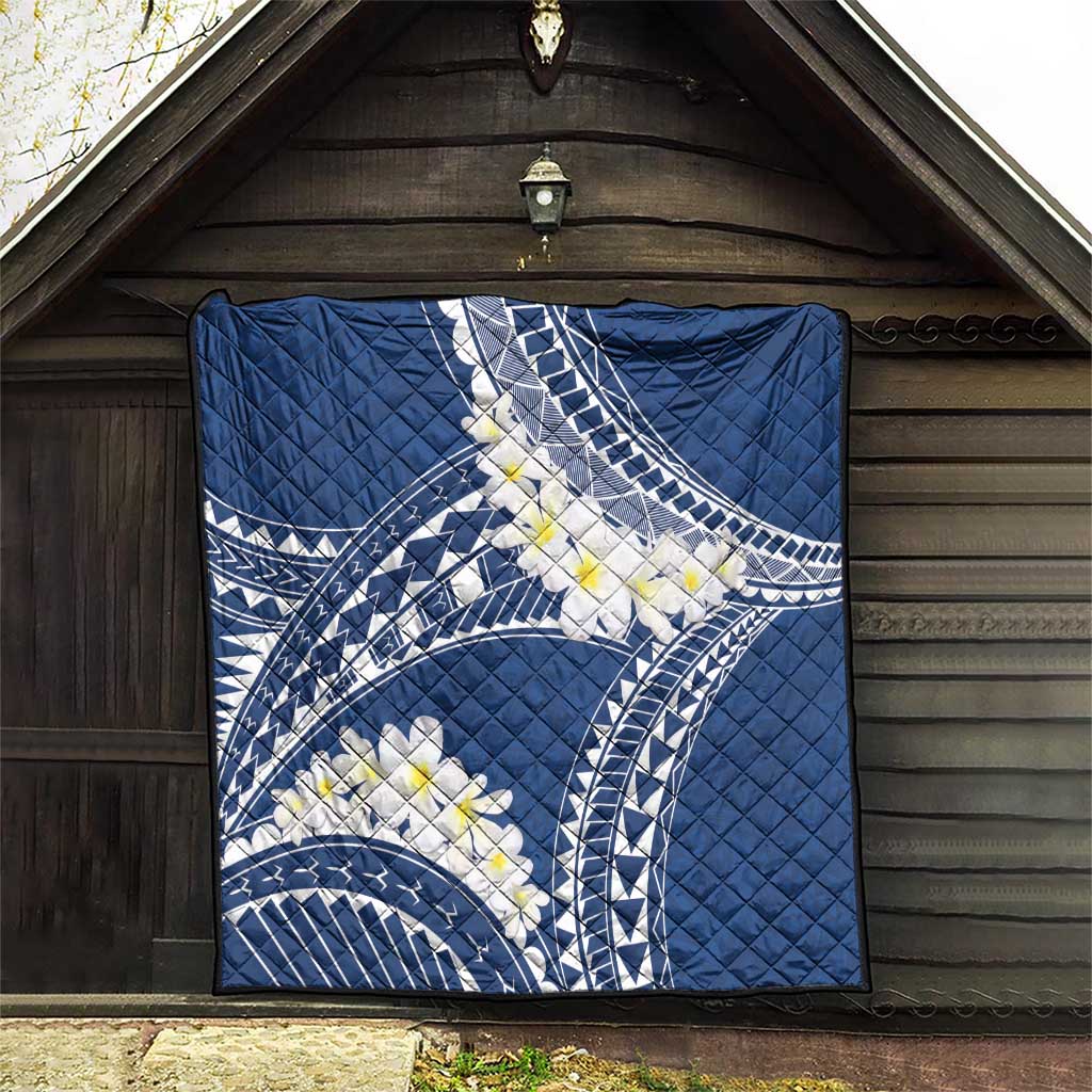 Polynesian Vintage Floral Quilt Navy Blue Motifs LT7 - Polynesian Pride
