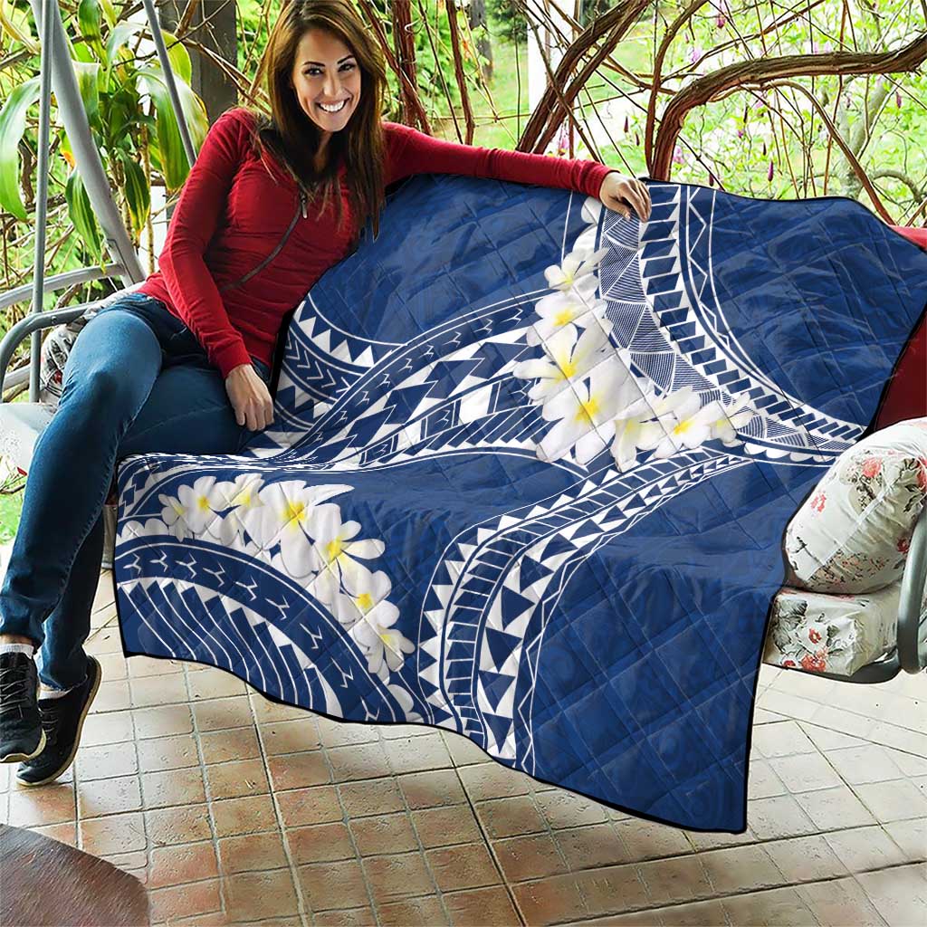 Polynesian Vintage Floral Quilt Navy Blue Motifs LT7 - Polynesian Pride