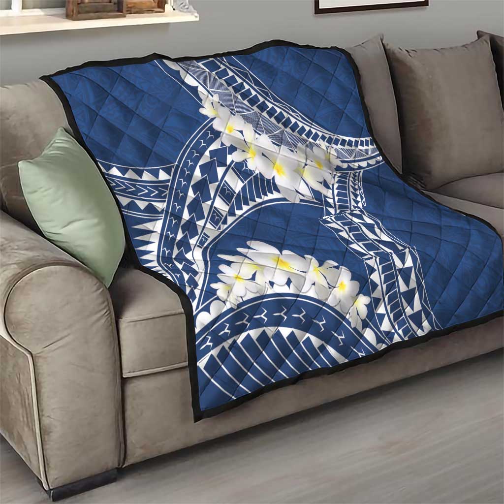 Polynesian Vintage Floral Quilt Navy Blue Motifs LT7 - Polynesian Pride