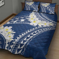 Polynesian Vintage Floral Quilt Bed Set Navy Blue Motifs LT7 - Polynesian Pride