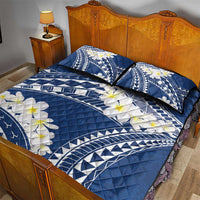 Polynesian Vintage Floral Quilt Bed Set Navy Blue Motifs LT7 - Polynesian Pride