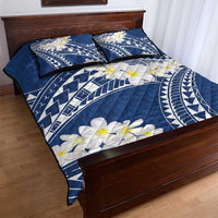 Polynesian Vintage Floral Quilt Bed Set Navy Blue Motifs LT7 - Polynesian Pride