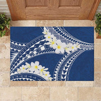 Polynesian Vintage Floral Rubber Doormat Navy Blue Motifs LT7 Navy Blue - Polynesian Pride