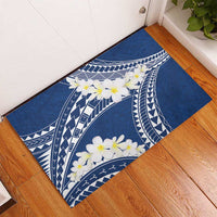 Polynesian Vintage Floral Rubber Doormat Navy Blue Motifs LT7 - Polynesian Pride