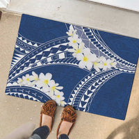 Polynesian Vintage Floral Rubber Doormat Navy Blue Motifs LT7 - Polynesian Pride