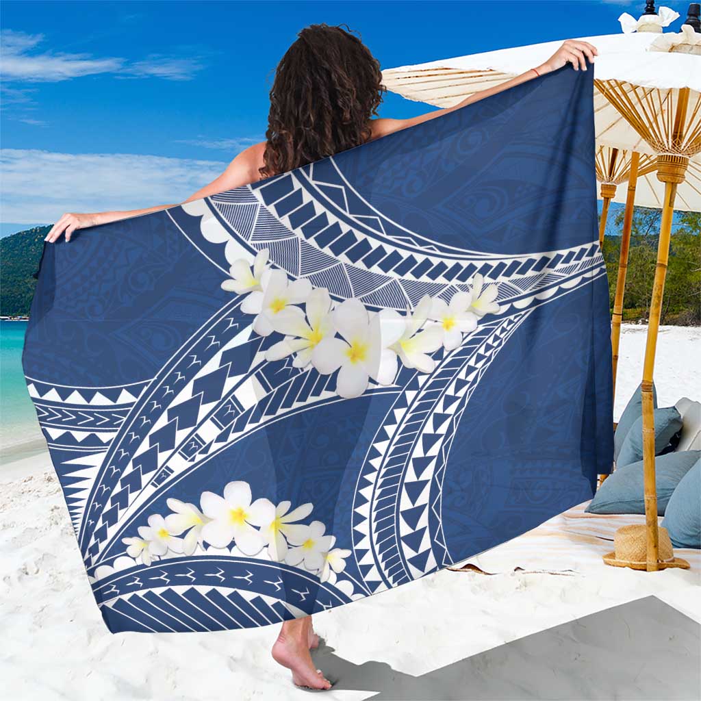 Polynesian Vintage Floral Sarong Navy Blue Motifs LT7 One Size 44 x 66 inches Navy Blue - Polynesian Pride