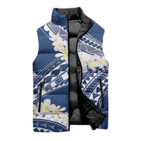 Polynesian Vintage Floral Sleeveless Puffer Jacket Navy Blue Motifs LT7 - Polynesian Pride