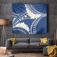 Polynesian Vintage Floral Tapestry Navy Blue Motifs LT7 Navy Blue - Polynesian Pride