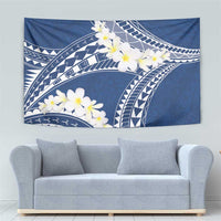 Polynesian Vintage Floral Tapestry Navy Blue Motifs LT7 - Polynesian Pride