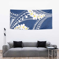 Polynesian Vintage Floral Tapestry Navy Blue Motifs LT7 - Polynesian Pride