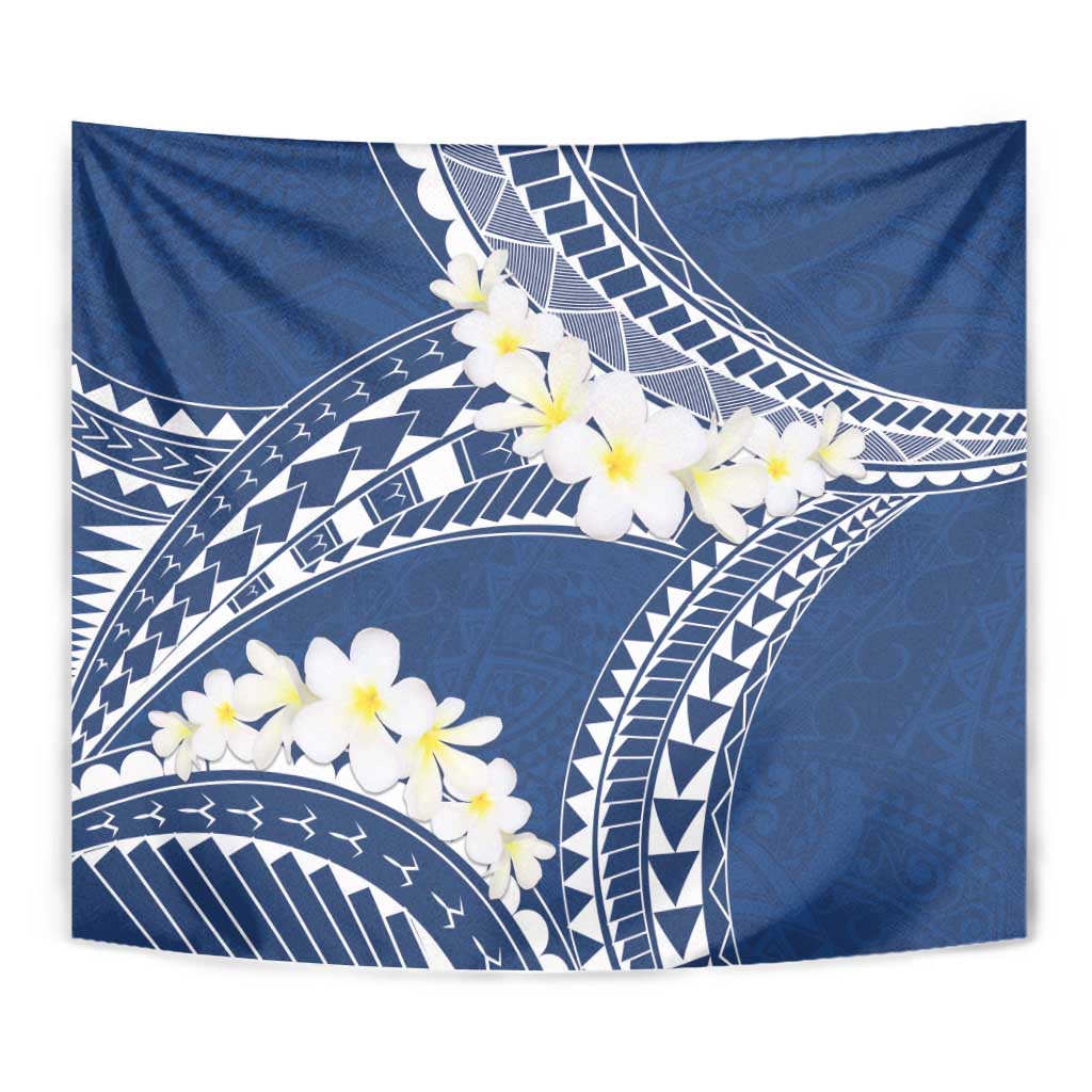 Polynesian Vintage Floral Tapestry Navy Blue Motifs LT7 - Polynesian Pride