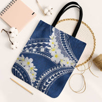 Polynesian Vintage Floral Tote Bag Navy Blue Motifs LT7 Black Strap One Size Navy Blue - Polynesian Pride