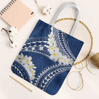 Polynesian Vintage Floral Tote Bag Navy Blue Motifs LT7 White Strap One Size Navy Blue - Polynesian Pride