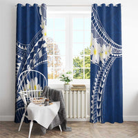 Polynesian Vintage Floral Window Curtain Navy Blue Motifs LT7 - Polynesian Pride