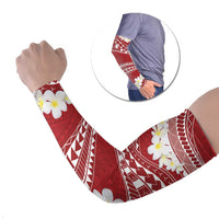 Polynesian Vintage Floral Arm Sleeves Scarlet Motifs LT7 Set of 2 Scarlet - Polynesian Pride
