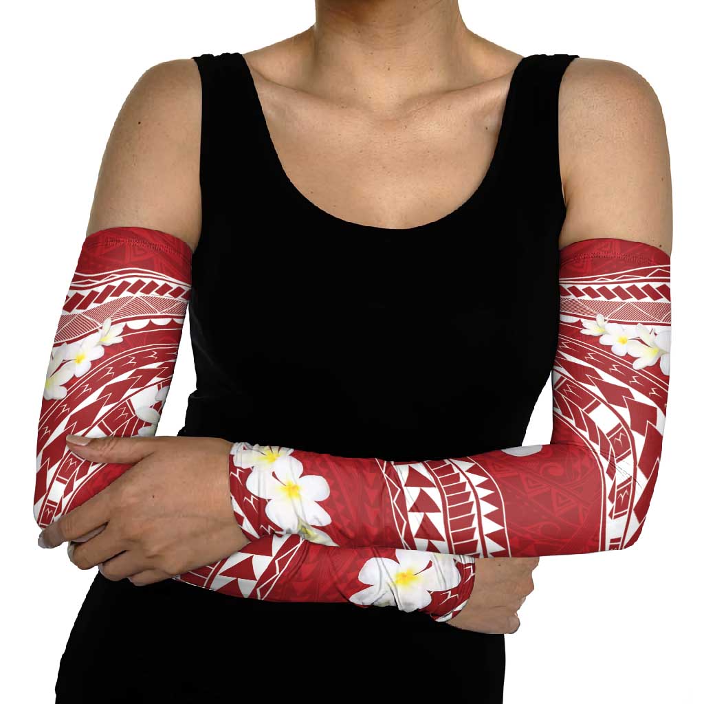 Polynesian Vintage Floral Arm Sleeves Scarlet Motifs LT7 - Polynesian Pride