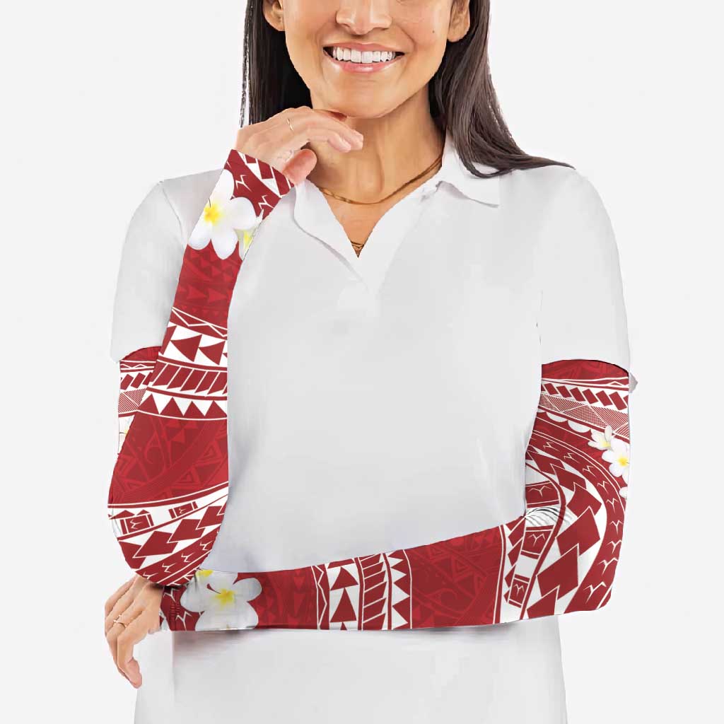 Polynesian Vintage Floral Arm Sleeves Scarlet Motifs LT7 - Polynesian Pride