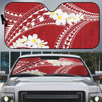 Polynesian Vintage Floral Auto Sun Shade Scarlet Motifs LT7 Scarlet - Polynesian Pride
