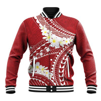 Polynesian Vintage Floral Baseball Jacket Scarlet Motifs LT7 Unisex Scarlet - Polynesian Pride