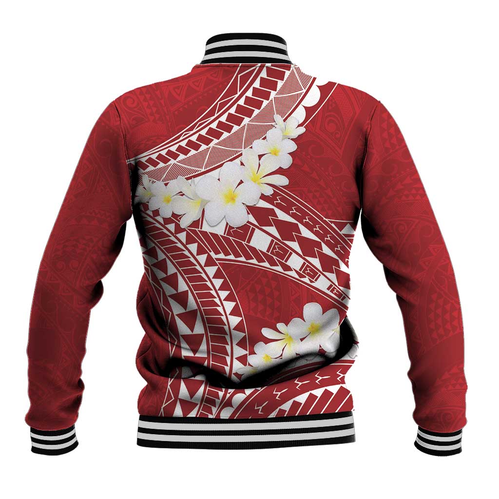 Polynesian Vintage Floral Baseball Jacket Scarlet Motifs LT7 - Polynesian Pride