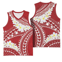 Polynesian Vintage Floral Basketball Jersey Scarlet Motifs LT7 - Polynesian Pride