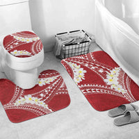 Polynesian Vintage Floral Bathroom Set Scarlet Motifs LT7 Mat Set Only (3 pcs) One Size Scarlet - Polynesian Pride