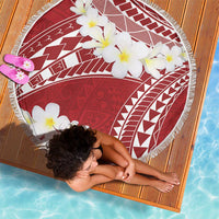 Polynesian Vintage Floral Beach Blanket Scarlet Motifs LT7 - Polynesian Pride