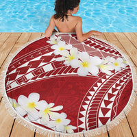 Polynesian Vintage Floral Beach Blanket Scarlet Motifs LT7 - Polynesian Pride