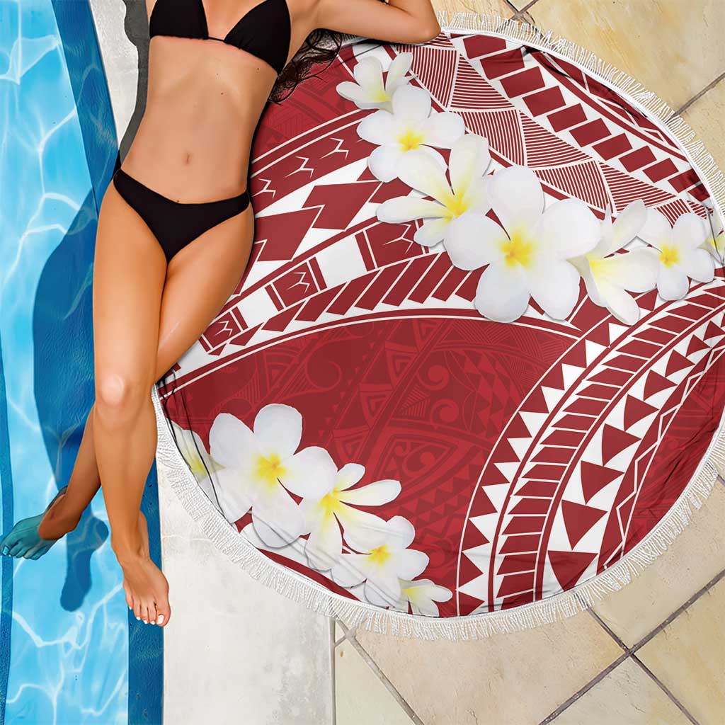 Polynesian Vintage Floral Beach Blanket Scarlet Motifs LT7 - Polynesian Pride