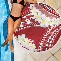 Polynesian Vintage Floral Beach Blanket Scarlet Motifs LT7 - Polynesian Pride