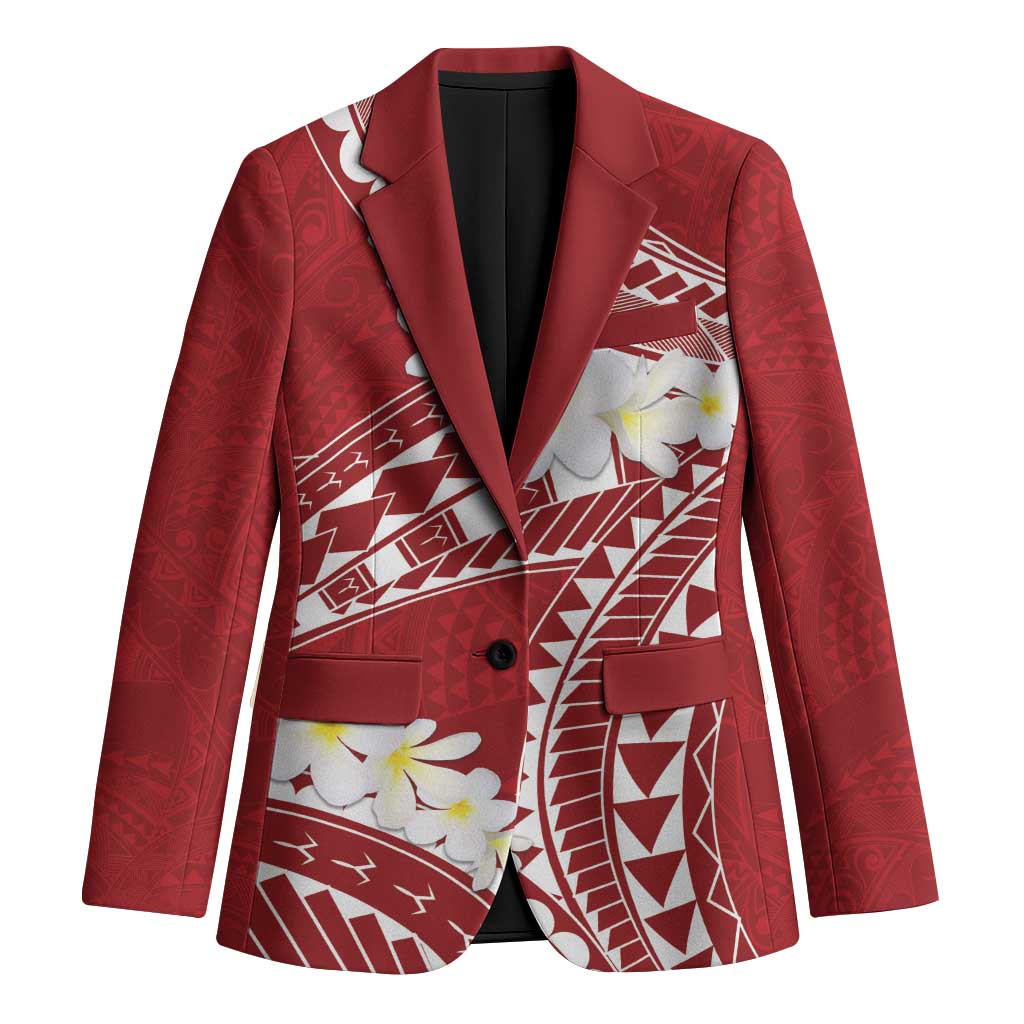Polynesian Vintage Floral Blazer Scarlet Motifs LT7 Unisex Scarlet - Polynesian Pride