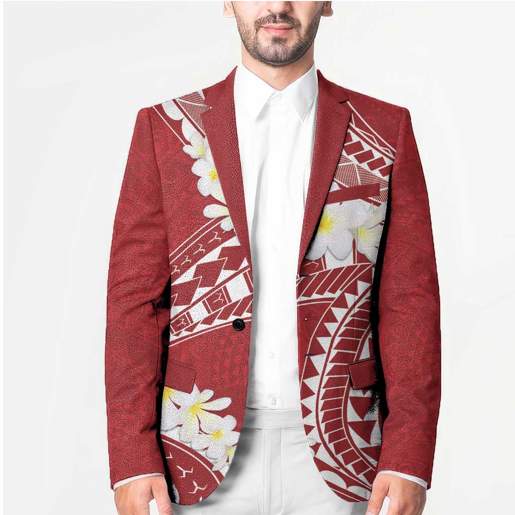 Polynesian Vintage Floral Blazer Scarlet Motifs LT7 - Polynesian Pride