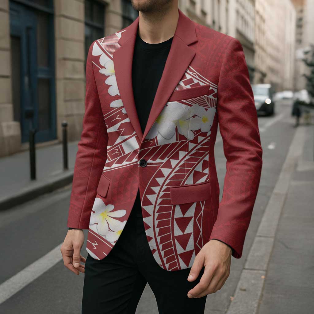 Polynesian Vintage Floral Blazer Scarlet Motifs LT7 - Polynesian Pride