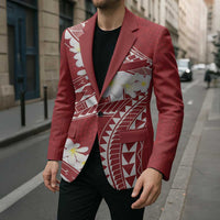 Polynesian Vintage Floral Blazer Scarlet Motifs LT7 - Polynesian Pride