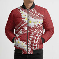 Polynesian Vintage Floral Bomber Puffer Jacket Scarlet Motifs LT7 - Polynesian Pride