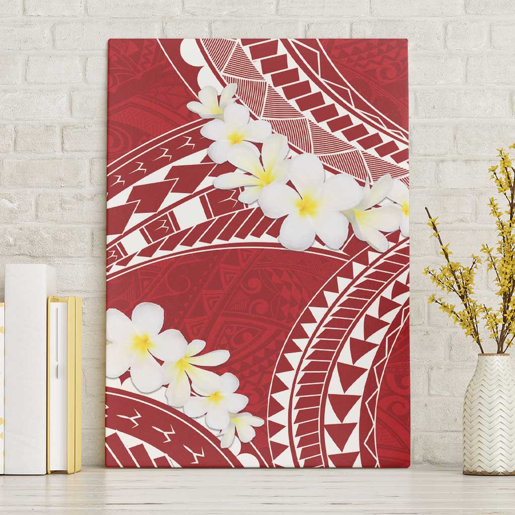 Polynesian Vintage Floral Canvas Wall Art Scarlet Motifs LT7 Without Frame Scarlet - Polynesian Pride