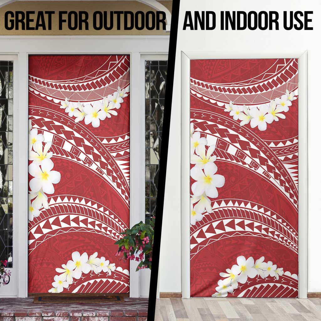 Polynesian Vintage Floral Door Cover Scarlet Motifs LT7 - Polynesian Pride