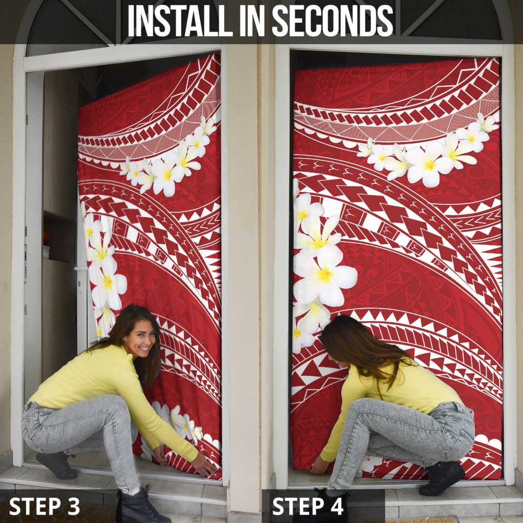 Polynesian Vintage Floral Door Cover Scarlet Motifs LT7 - Polynesian Pride