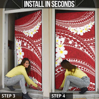 Polynesian Vintage Floral Door Cover Scarlet Motifs LT7 - Polynesian Pride